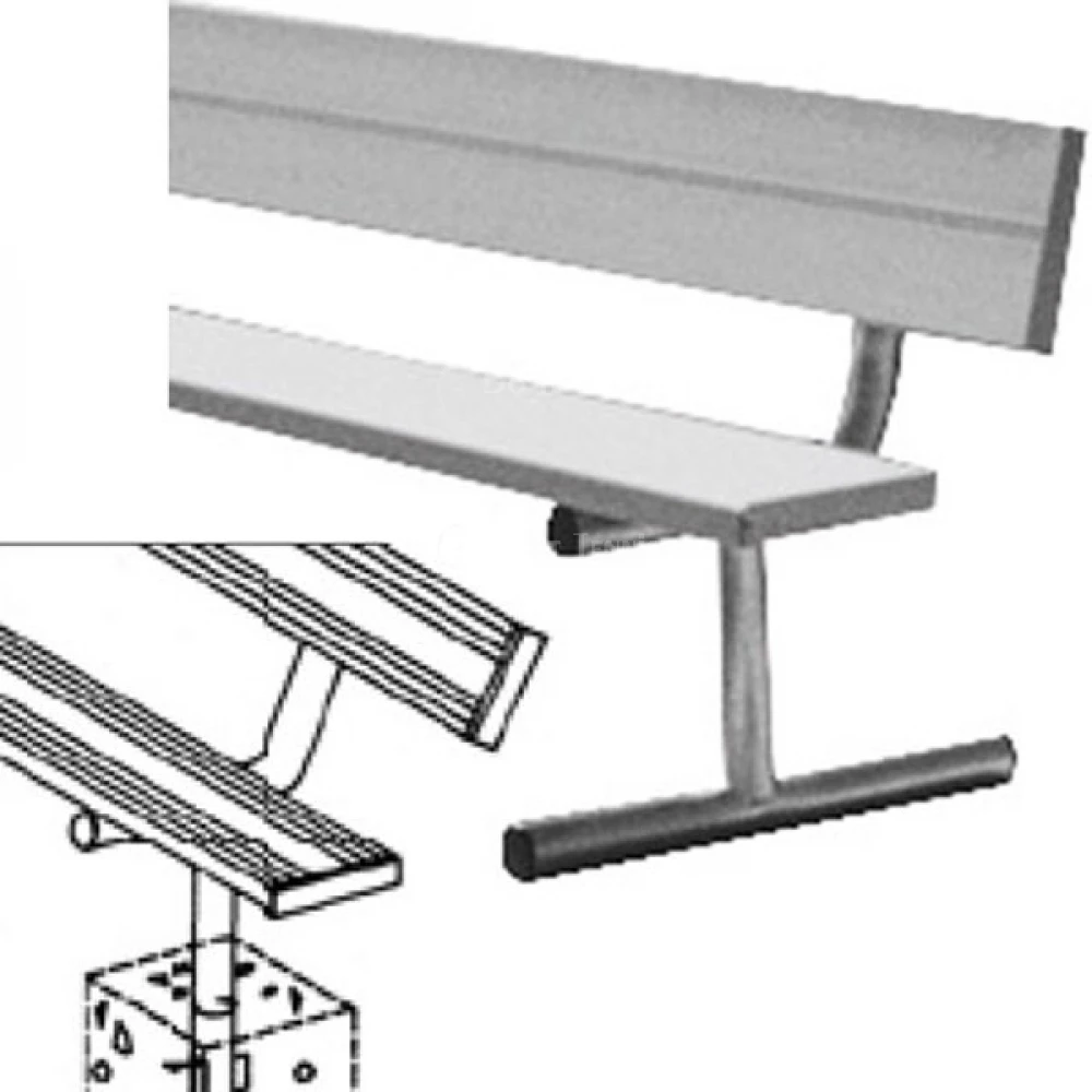 Permanent 15-Foot Bench W/ Back 1 Permanent 15-Foot Bench W/ Back