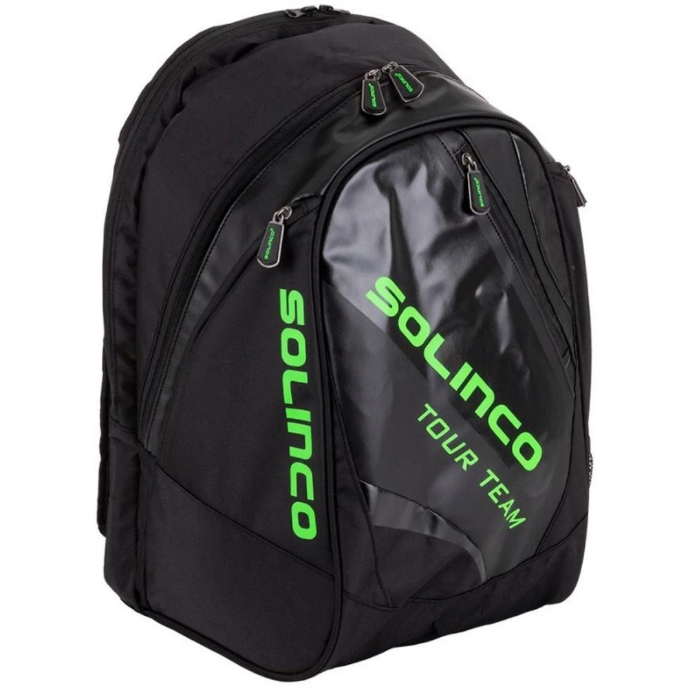 Solinco Tour Tennis Backpack (Black/Neon Green) 1 Solinco Tour Tennis Backpack (Black/Neon Green)