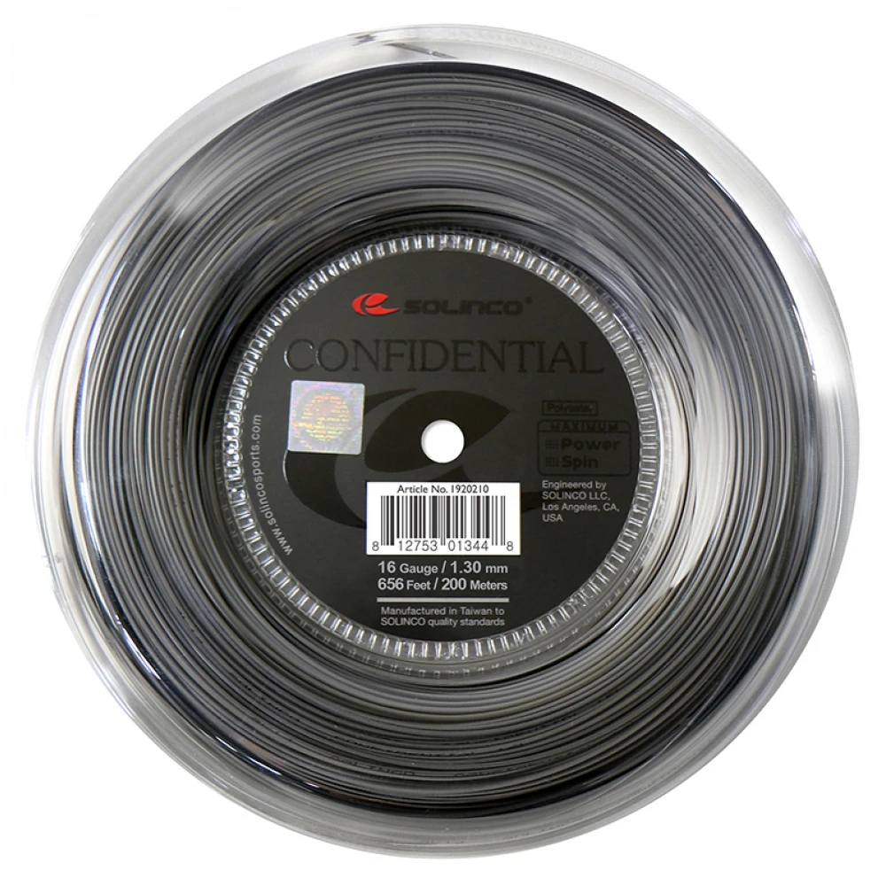 Solinco Confidential 16L Silver Tennis String (Reel) 1 Solinco Confidential 16L Silver Tennis String (Reel)