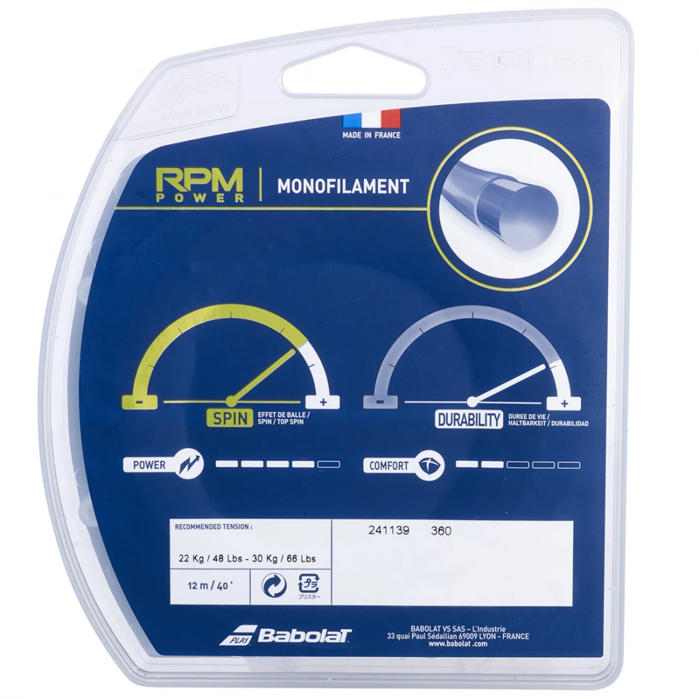 Babolat RPM Power Electric Blue 17g Tennis String (Set) - Image 2