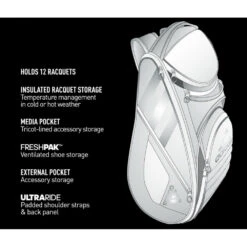 Adidas Tour 12 Racquet Tennis Bag (Black/White/Scarlet) 5 Adidas Tour 12 Racquet Tennis Bag (Black/White/Scarlet) -Sports Tennis Shop 51457713 1000 1000