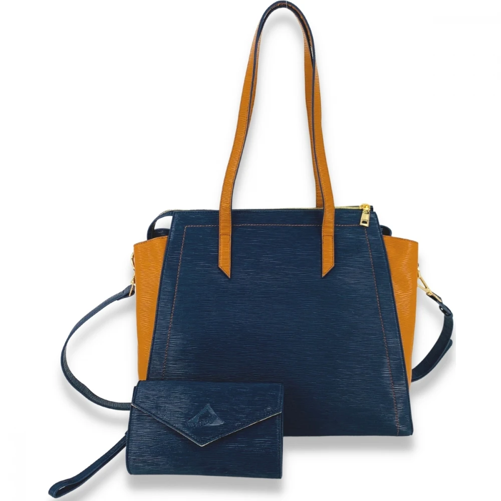 NiceAces Women’s Bala Handmade Vegan Leather Tennis Bag (Blue) - Image 2