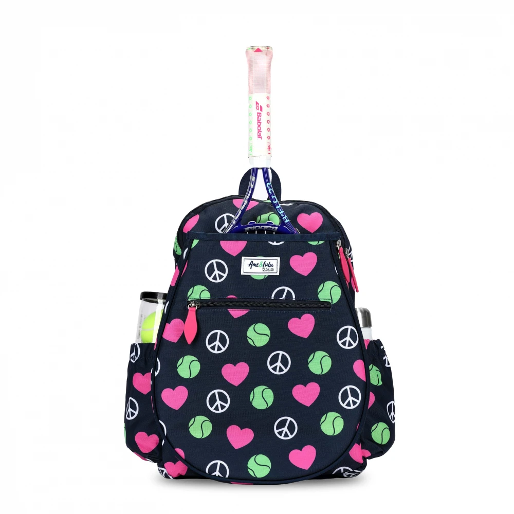 Ame & Lulu Big Love Tennis Backpack (Peace Love Tennis) 1 Ame & Lulu Big Love Tennis Backpack (Peace Love Tennis)