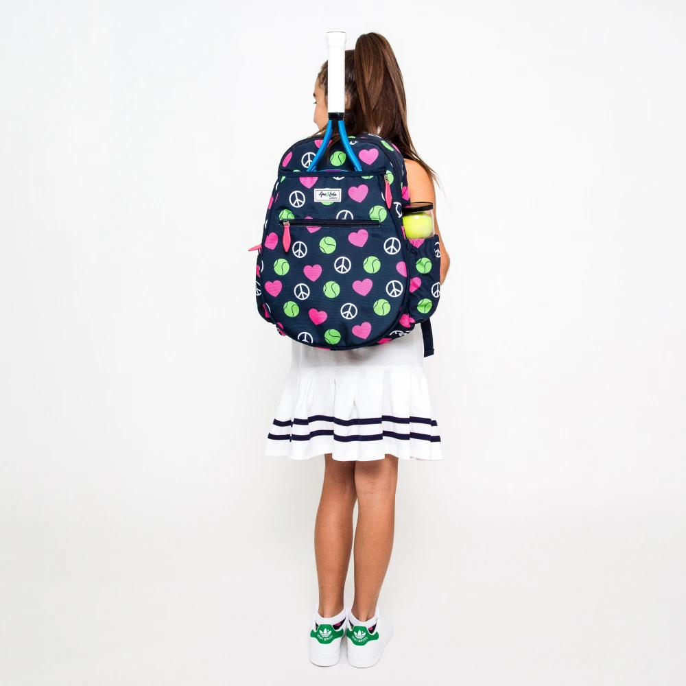 Ame & Lulu Big Love Tennis Backpack (Peace Love Tennis) 3 Ame & Lulu Big Love Tennis Backpack (Peace Love Tennis) - Image 3