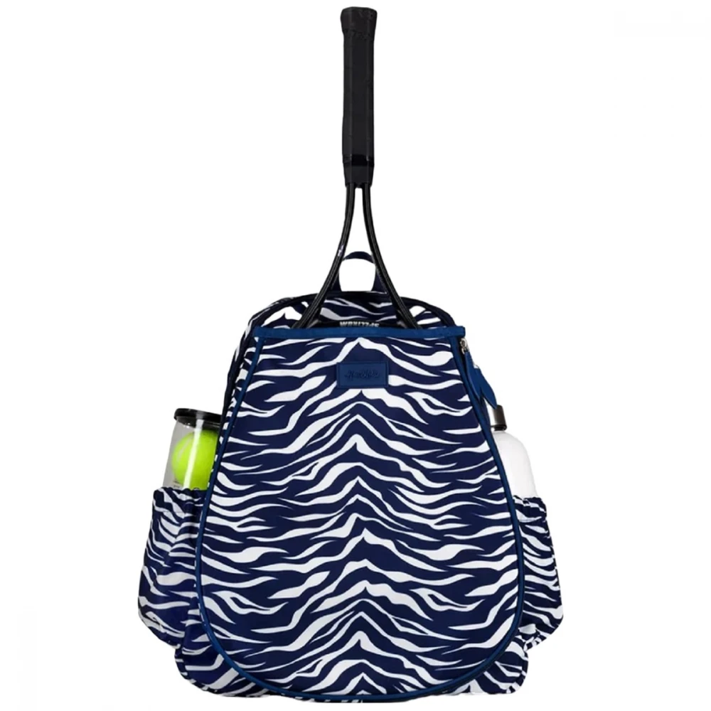 Ame & Lulu Game On Tennis Backpack (Navy Tiger Stripe) 1 Ame & Lulu Game On Tennis Backpack (Navy Tiger Stripe)