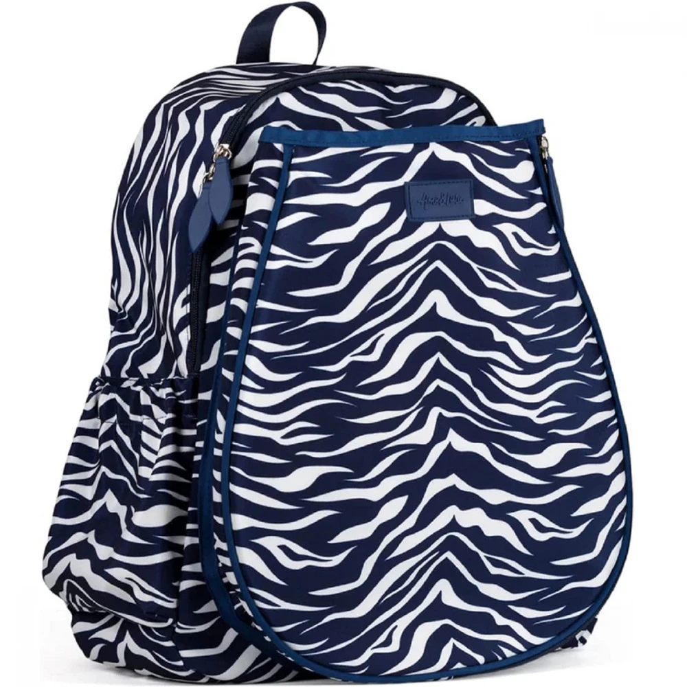 Ame & Lulu Game On Tennis Backpack (Navy Tiger Stripe) 3 Ame & Lulu Game On Tennis Backpack (Navy Tiger Stripe) - Image 3