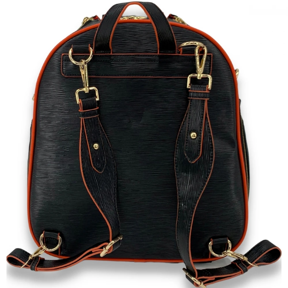 NiceAces Women’s HANA 2-Racquet Handmade Vegan Leather Tennis Backpack (Black) 2 NiceAces Women’s HANA 2-Racquet Handmade Vegan Leather Tennis Backpack (Black) - Image 2