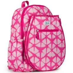 Ame & Lulu Junior Love Tennis Backpack (Bubblegum Shibori) 5 Ame & Lulu Junior Love Tennis Backpack (Bubblegum Shibori) -Sports Tennis Shop JLTBP261 ameandlulu jr love tennis backpack bubblegum shibori side 1000 1000
