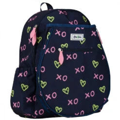 Ame & Lulu Junior Love Tennis Backpack (XO Tennis) 5 Ame & Lulu Junior Love Tennis Backpack (XO Tennis) -Sports Tennis Shop JLTBP262 ameandlulu jr love tennis backpack XO navy side1 1000 1000
