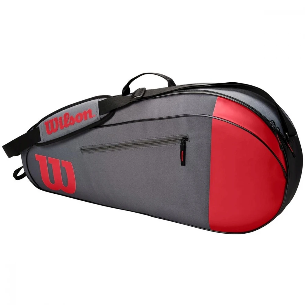 Wilson Team 3 Pack Tennis Bag (Red/Gray) - Image 2