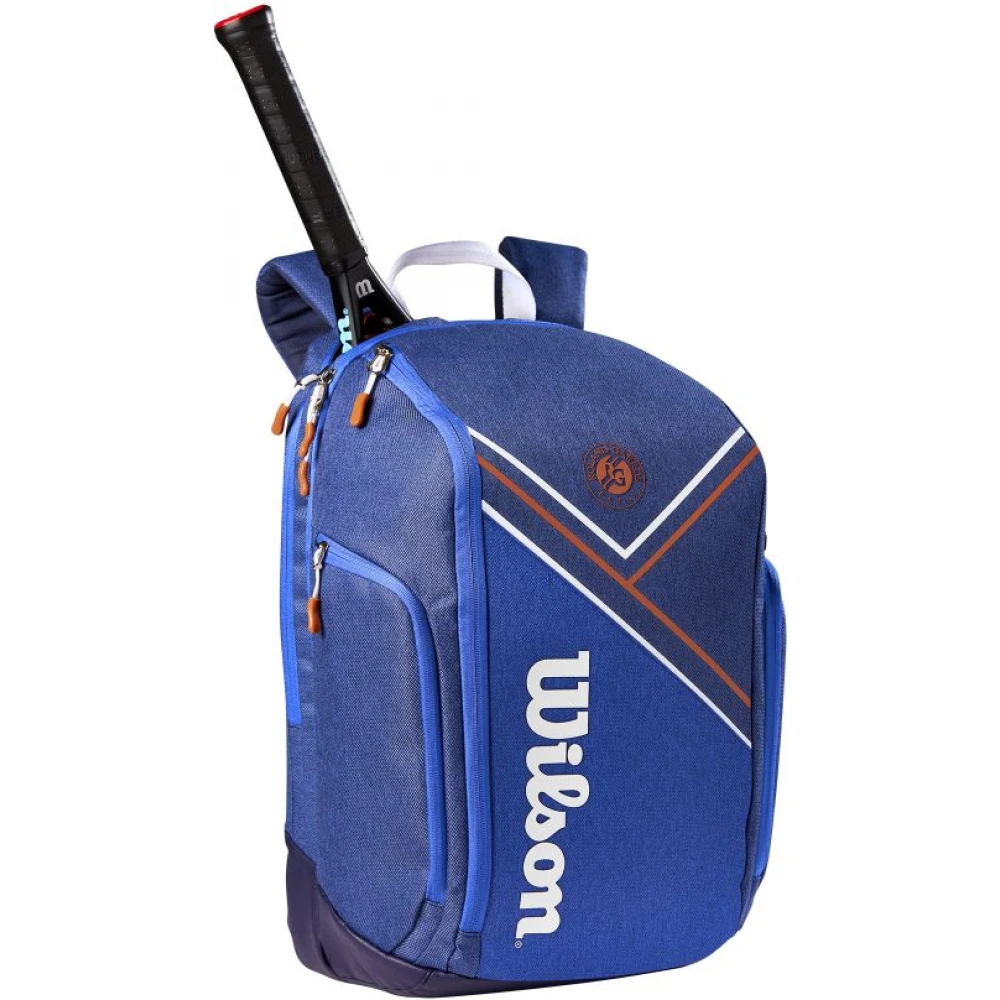 Wilson Roland Garros Super Tour Tennis Backpack (Blue/White/Clay) - Image 2