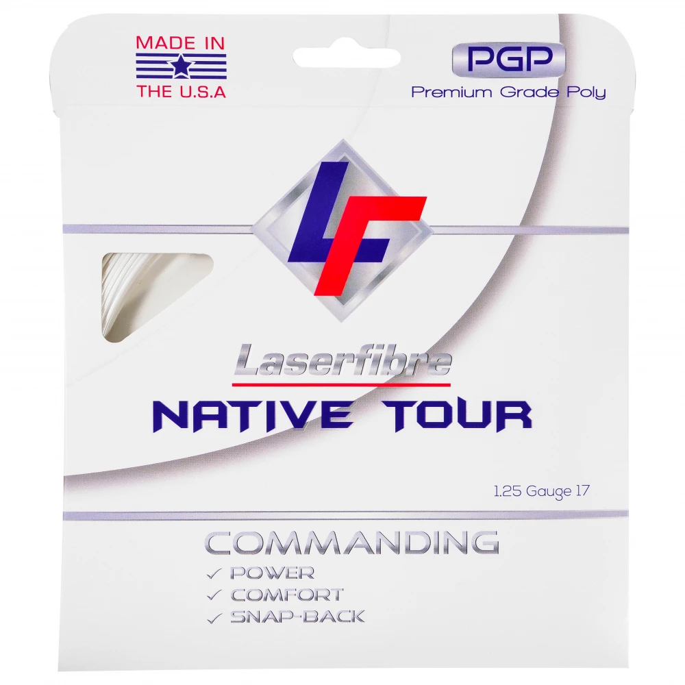 Laserfibre Native Tour 16g Pearl White Tennis String (Set) 1 Laserfibre Native Tour 16g Pearl White Tennis String (Set)