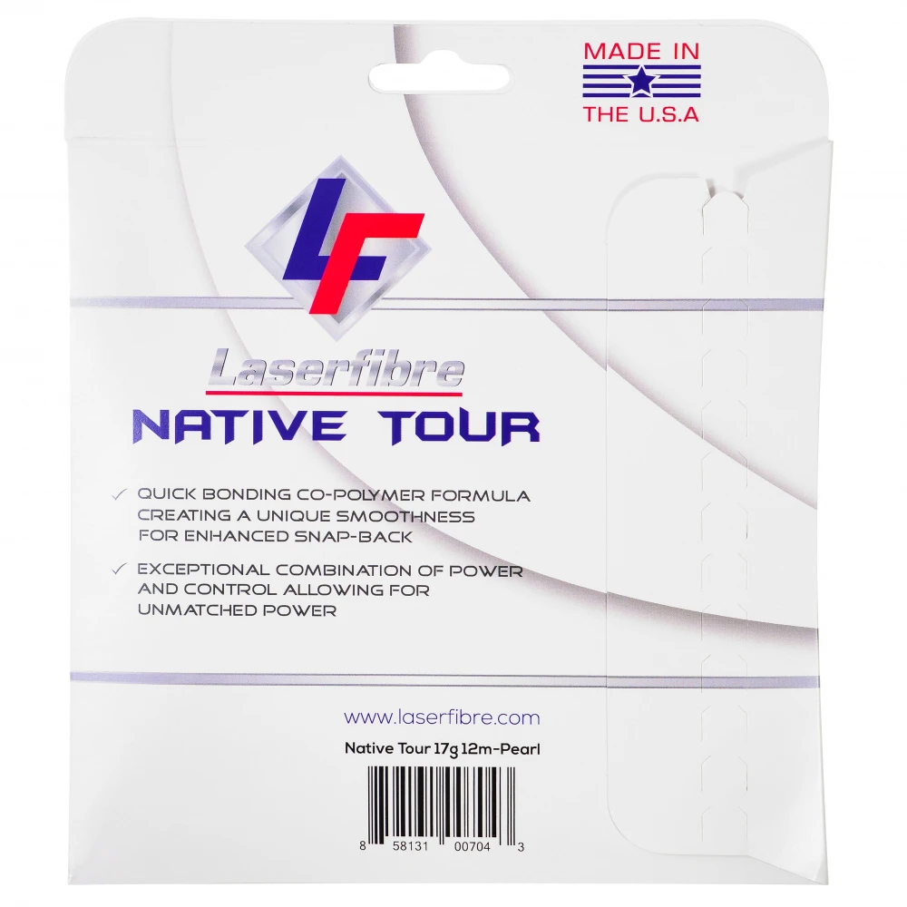 Laserfibre Native Tour 16g Pearl White Tennis String (Set) 2 Laserfibre Native Tour 16g Pearl White Tennis String (Set) - Image 2