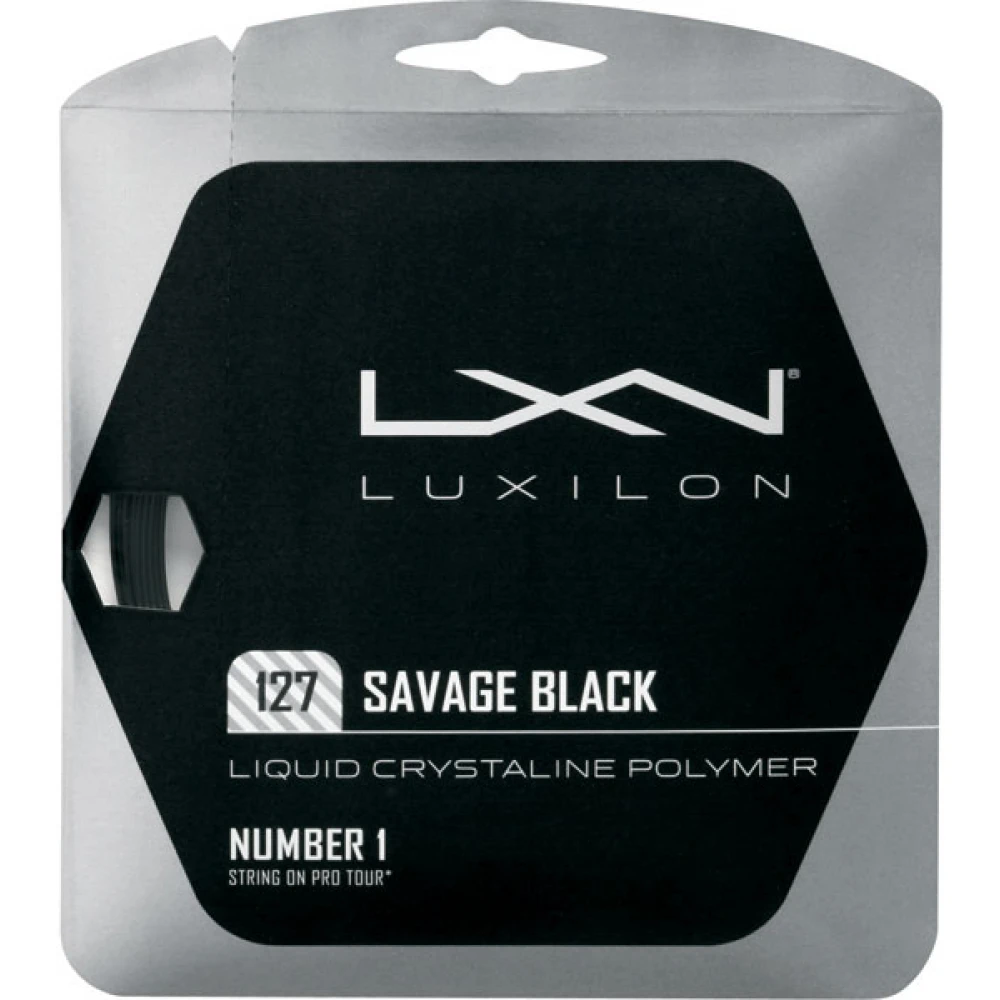 Luxilon Savage Black 127 16g Tennis String (Set) 1 Luxilon Savage Black 127 16g Tennis String (Set)